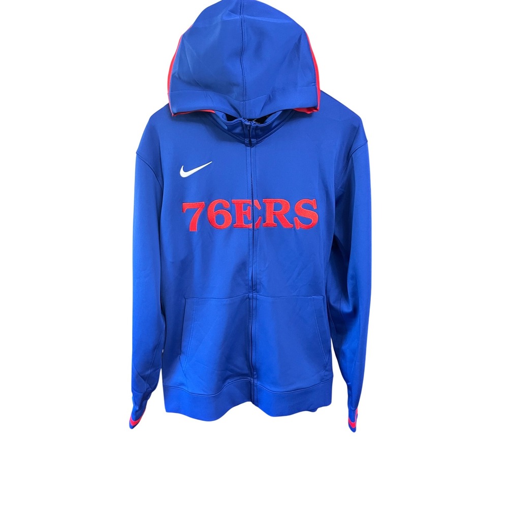 Nike Philadelphia 76ers NBA Showtime Full-Zip Hoodie Blue Red DN7810-495 Mens L